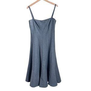 Rugby Ralph Lauren Gray Fit Flare Wool Dress Size 10 Academia Preppy Schoolgirl